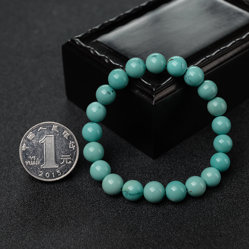 高瓷绿松石手串-红掌柜