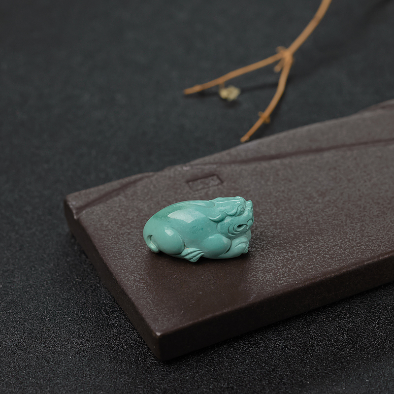 高瓷绿松石貔貅吊坠-红掌柜