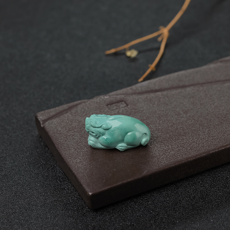 高瓷蓝绿绿松石貔貅-红掌柜