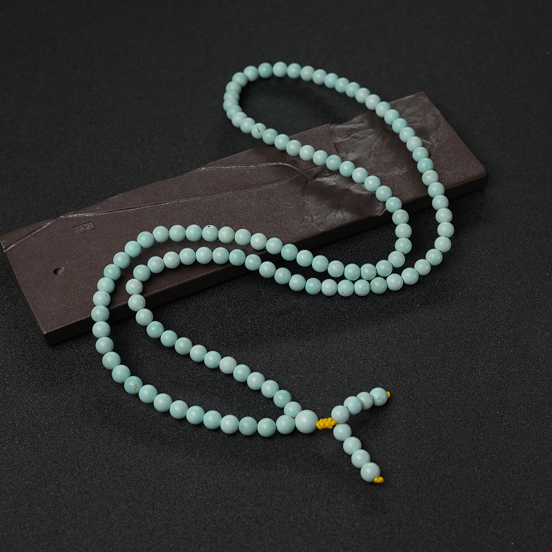 中高瓷铁线蓝绿绿松石108佛珠-红掌柜