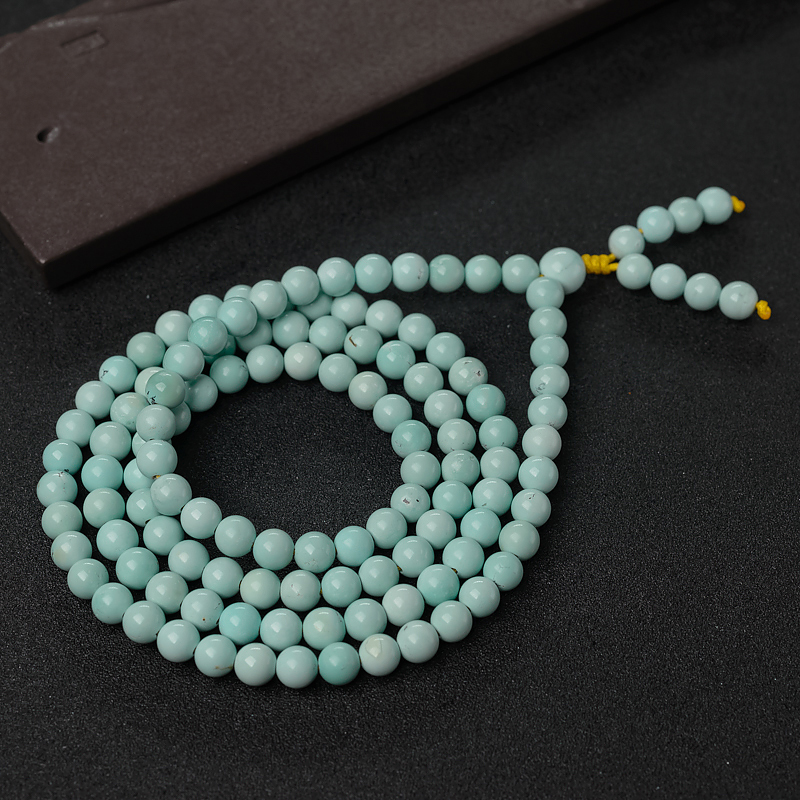 中高瓷蓝绿绿松石108佛珠-红掌柜