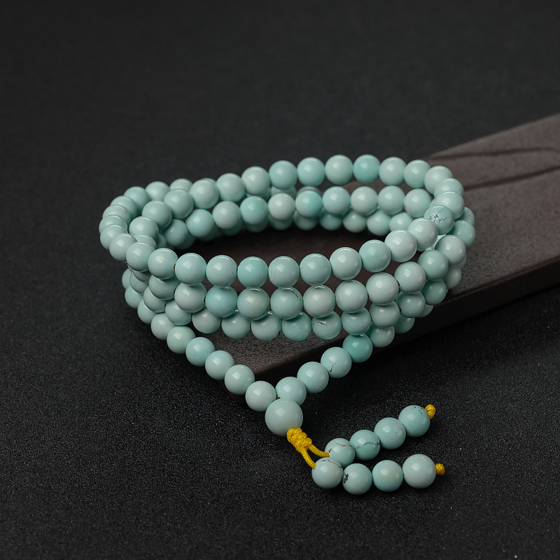中高瓷蓝绿绿松石108佛珠-红掌柜