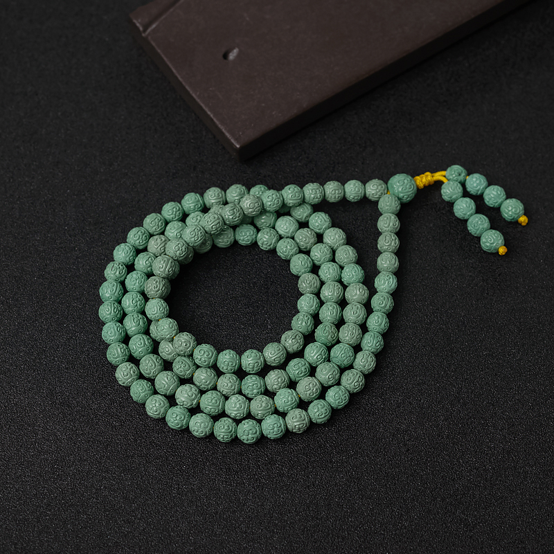 高瓷蓝绿绿松石108佛珠-红掌柜