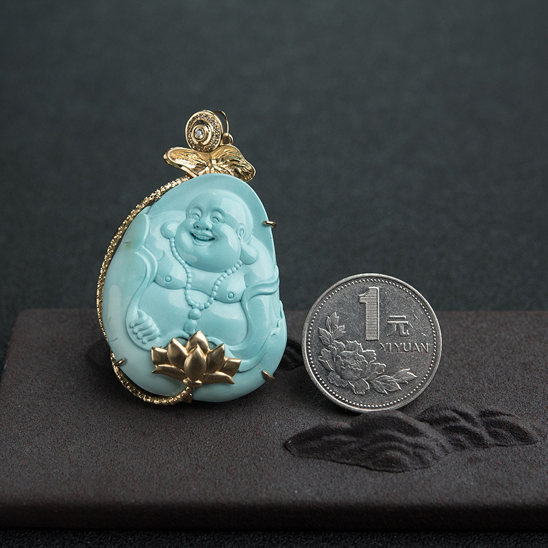 绿松石佛吊坠-红掌柜