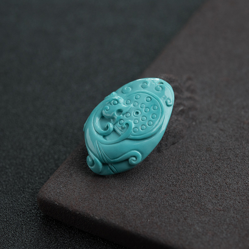 湖北绿松石仿古龙吊坠-红掌柜