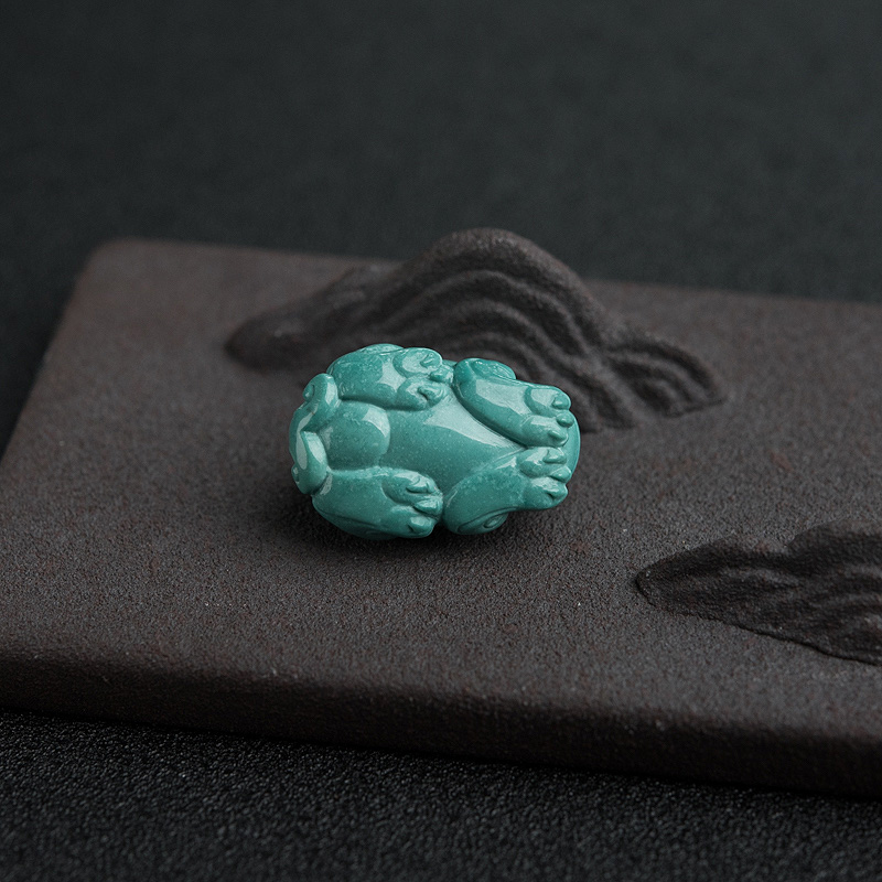 天然绿松石貔貅吊坠-红掌柜