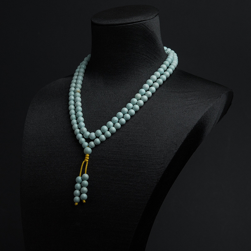 中高瓷浅蓝绿松石108佛珠-红掌柜
