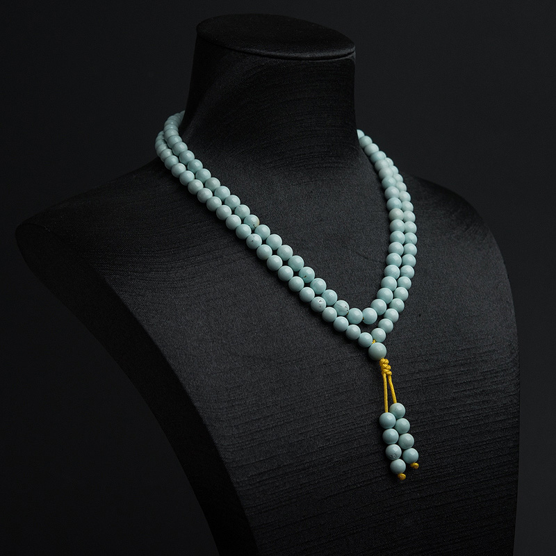 浅蓝绿松石108佛珠-红掌柜