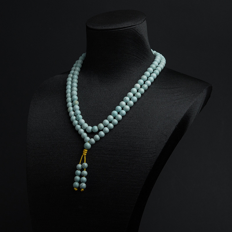 中高瓷浅蓝绿松石108佛珠-红掌柜