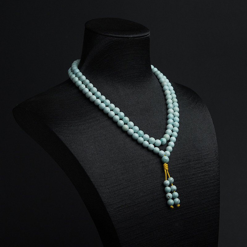 浅蓝绿松石108佛珠-红掌柜