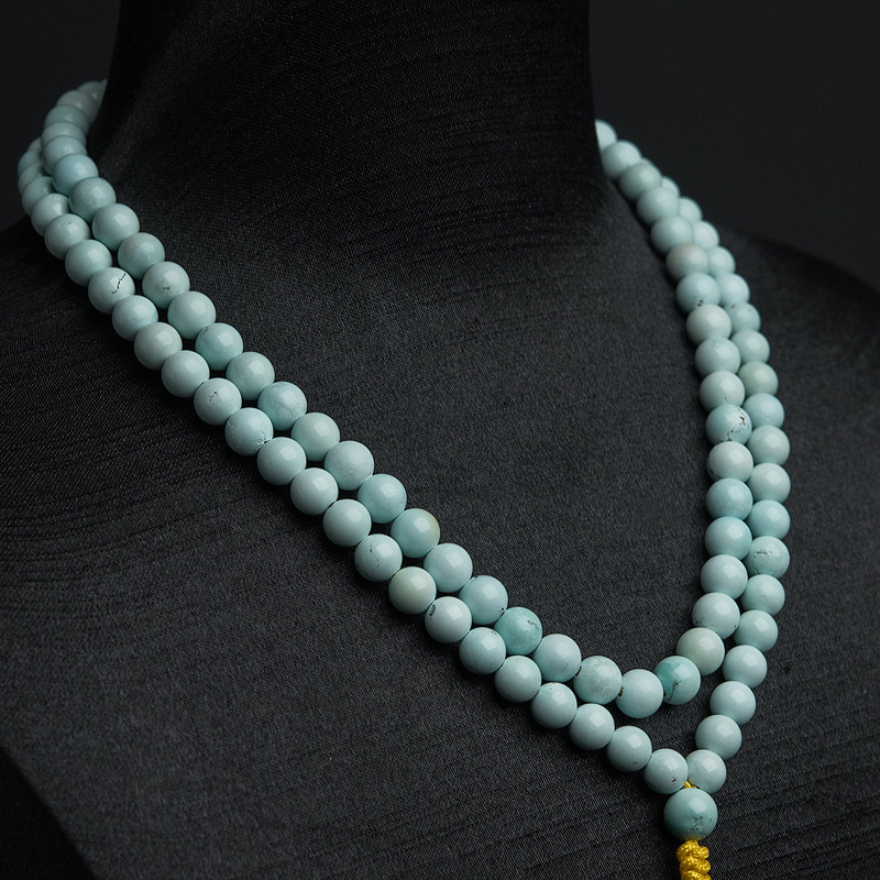 中高瓷绿松石108佛珠-红掌柜