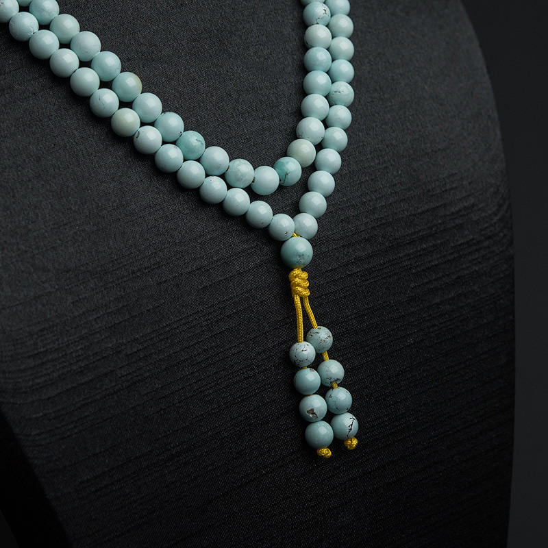 天然绿松石108佛珠-红掌柜