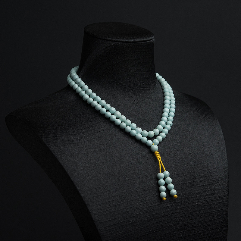 浅蓝绿松石108佛珠-红掌柜