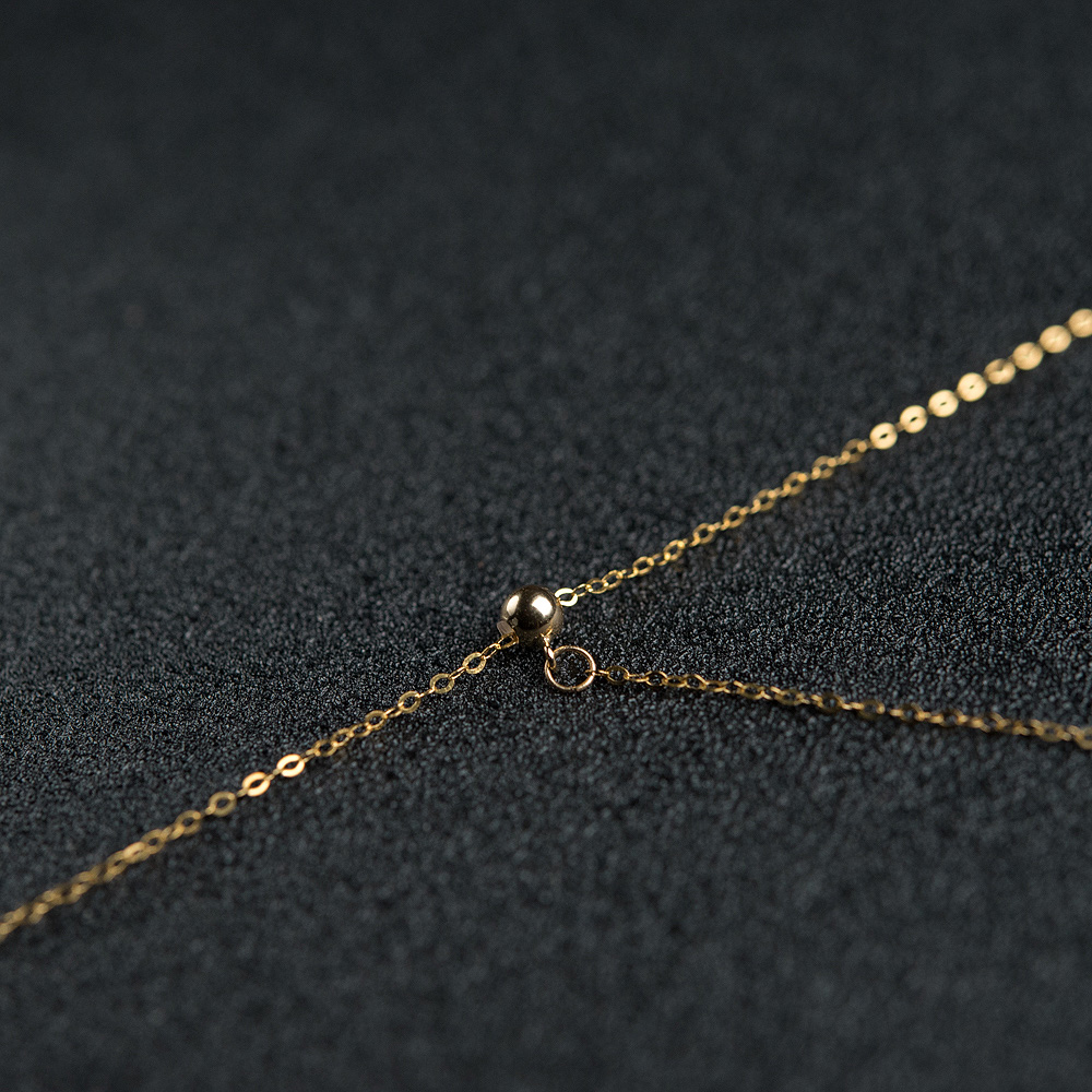 中高瓷铁线浅蓝绿松石圆珠锁骨链-红掌柜