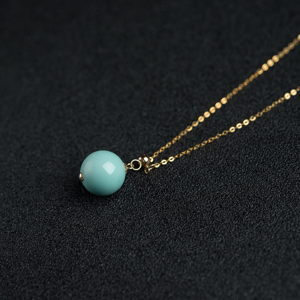 绿松石圆珠锁骨链-红掌柜