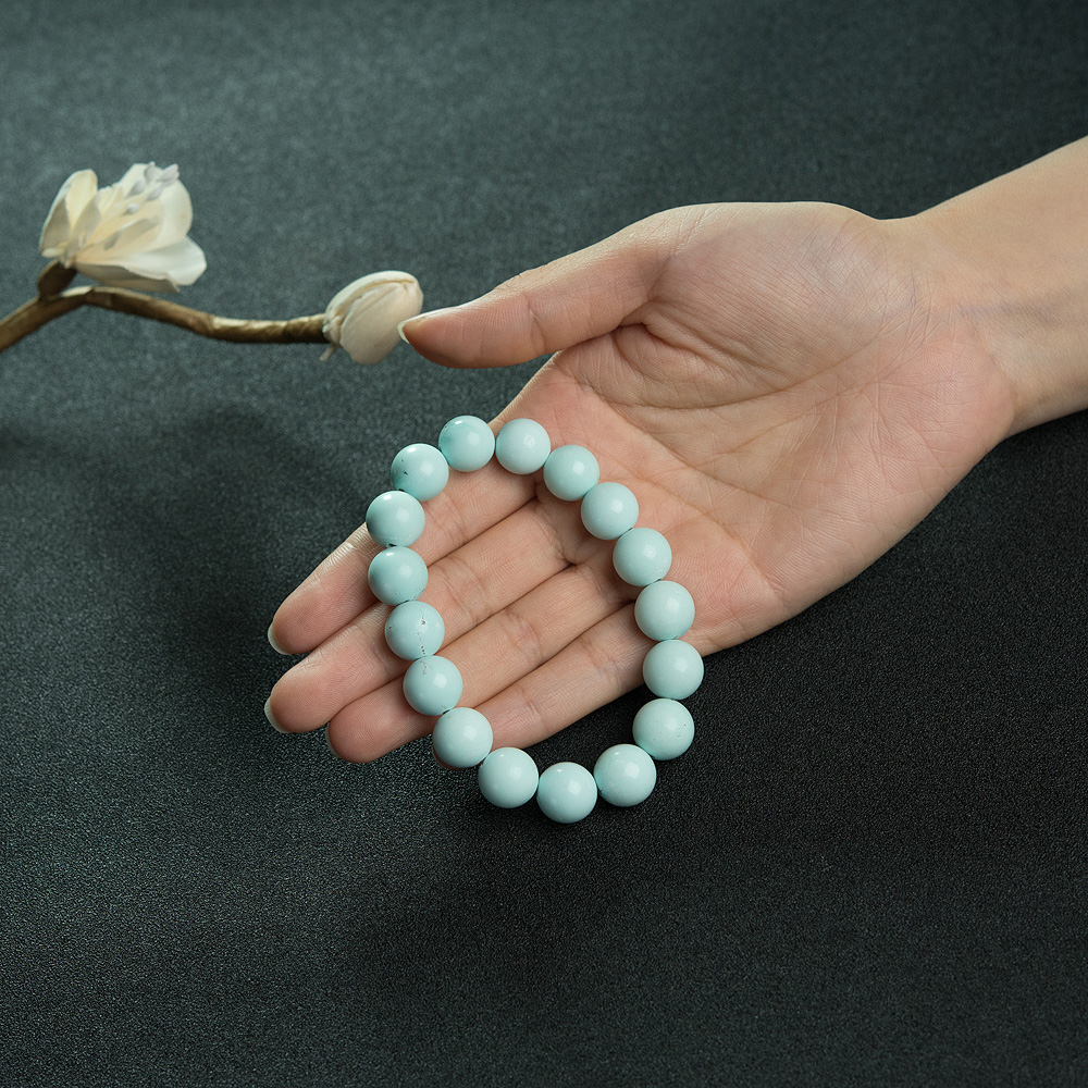 湖北绿松石单圈手串-红掌柜