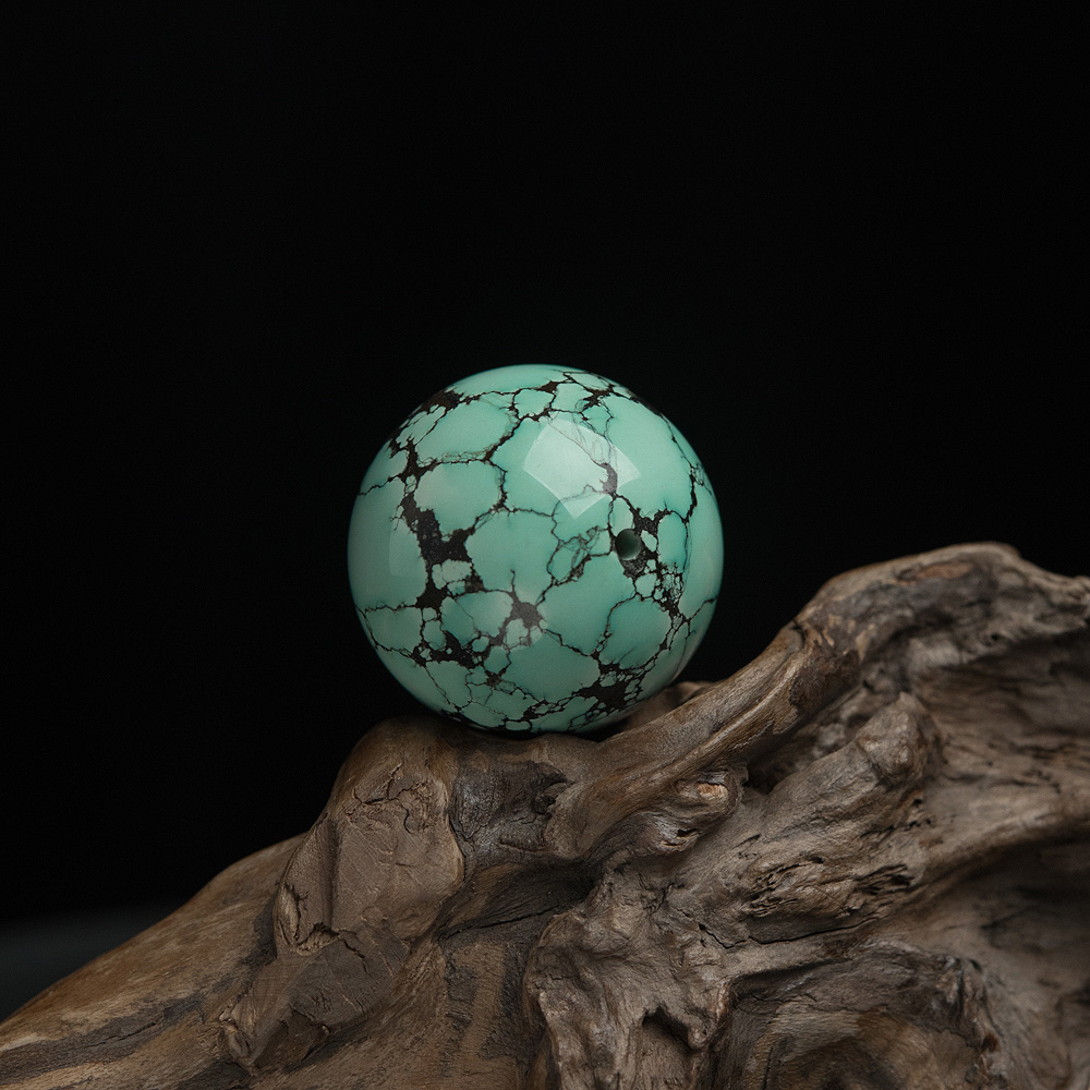 乌兰花蓝绿绿松石圆珠-红掌柜