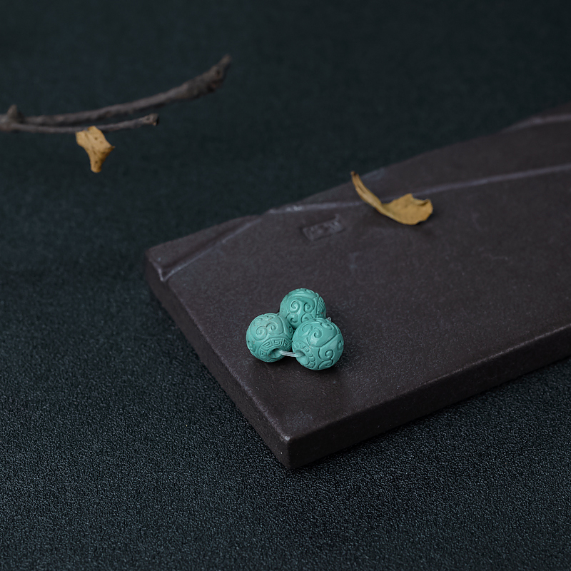 铁线绿松石回纹珠-红掌柜