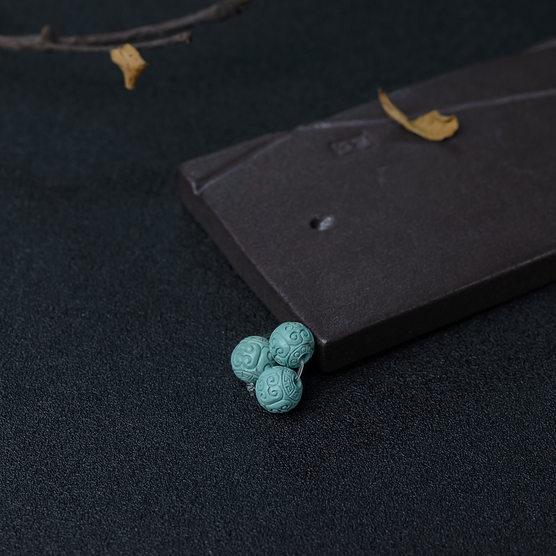 铁线蓝绿绿松石回纹珠-红掌柜