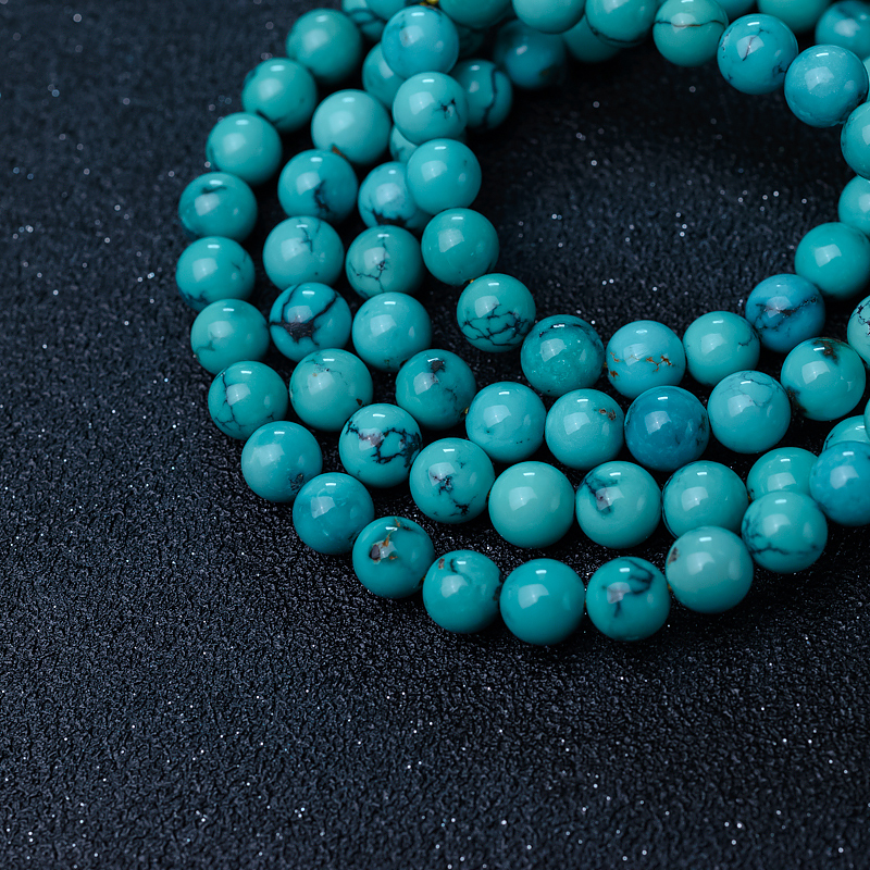 铁线绿松石108佛珠-红掌柜