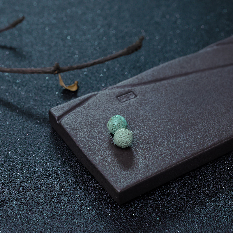 中高瓷绿松石回纹珠套装-红掌柜