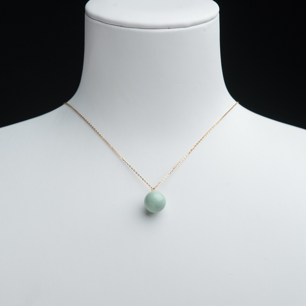 高瓷绿松石圆珠项链-红掌柜