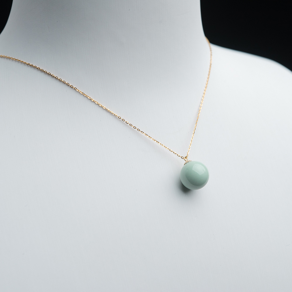 天然绿松石圆珠项链-红掌柜