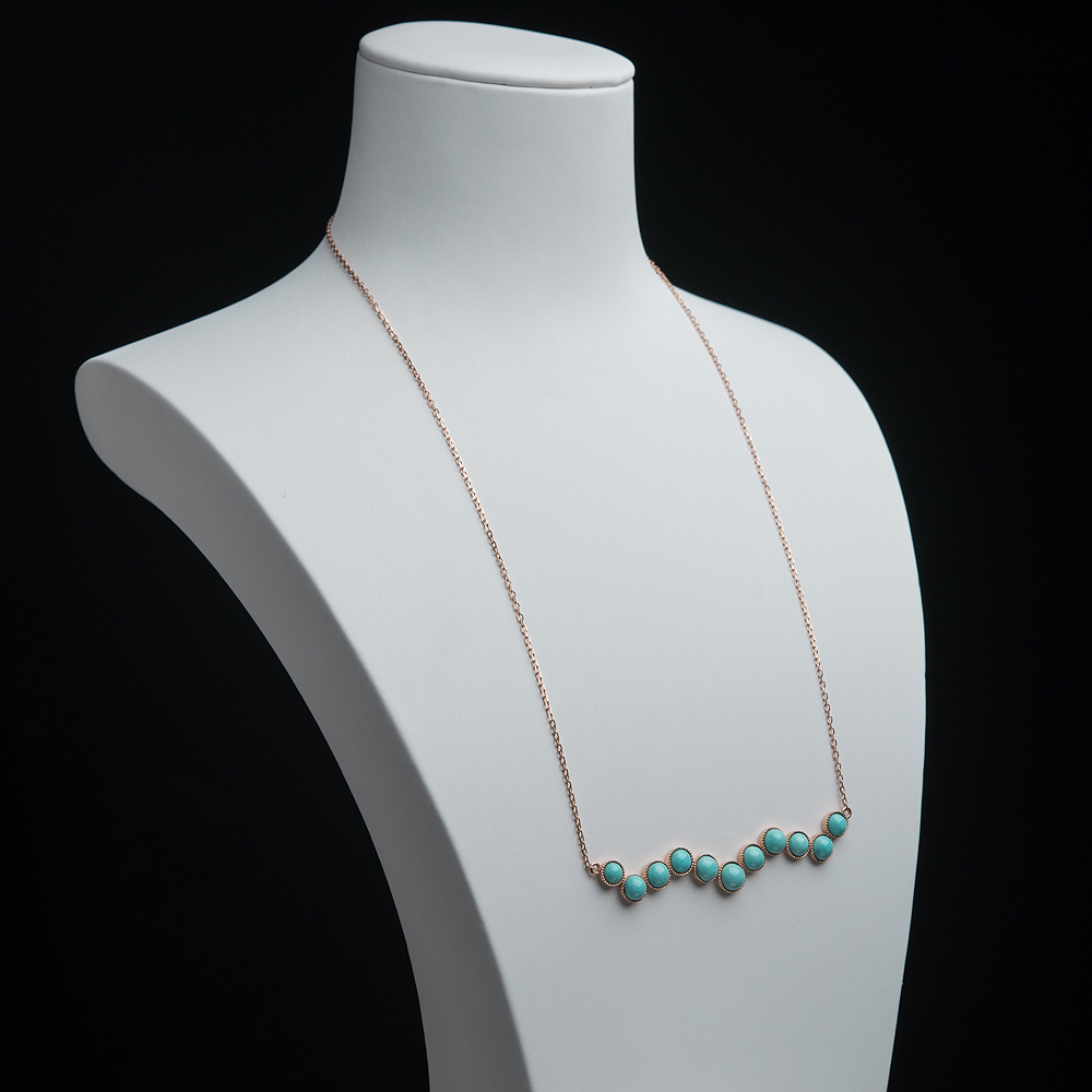 蓝绿松石锁骨链-红掌柜