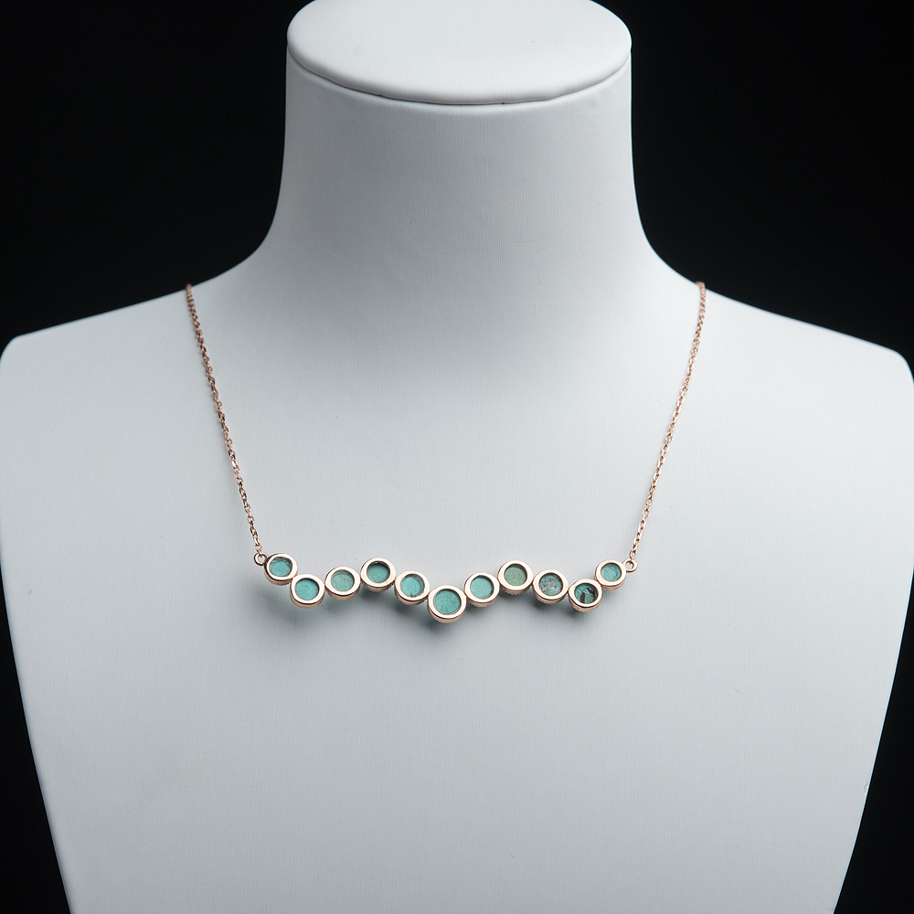 天然绿松石锁骨链-红掌柜