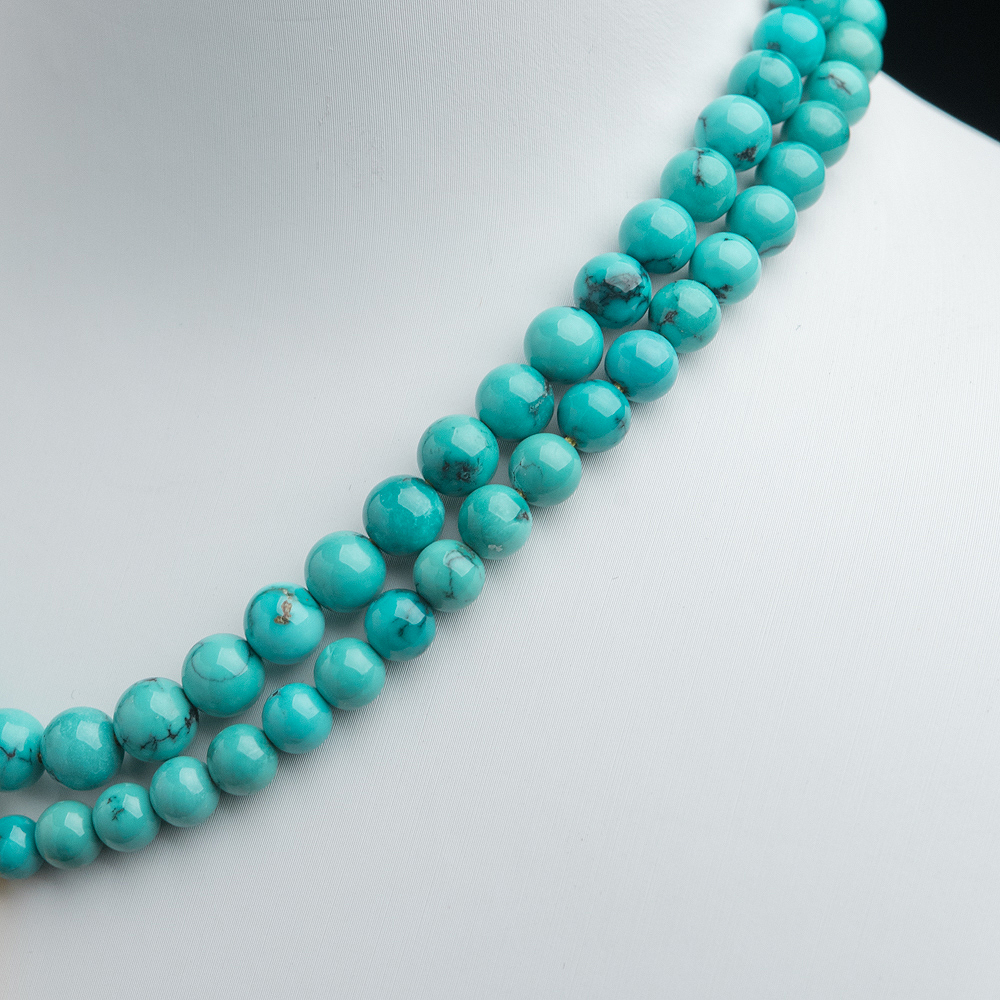 天然绿松石108佛珠-红掌柜