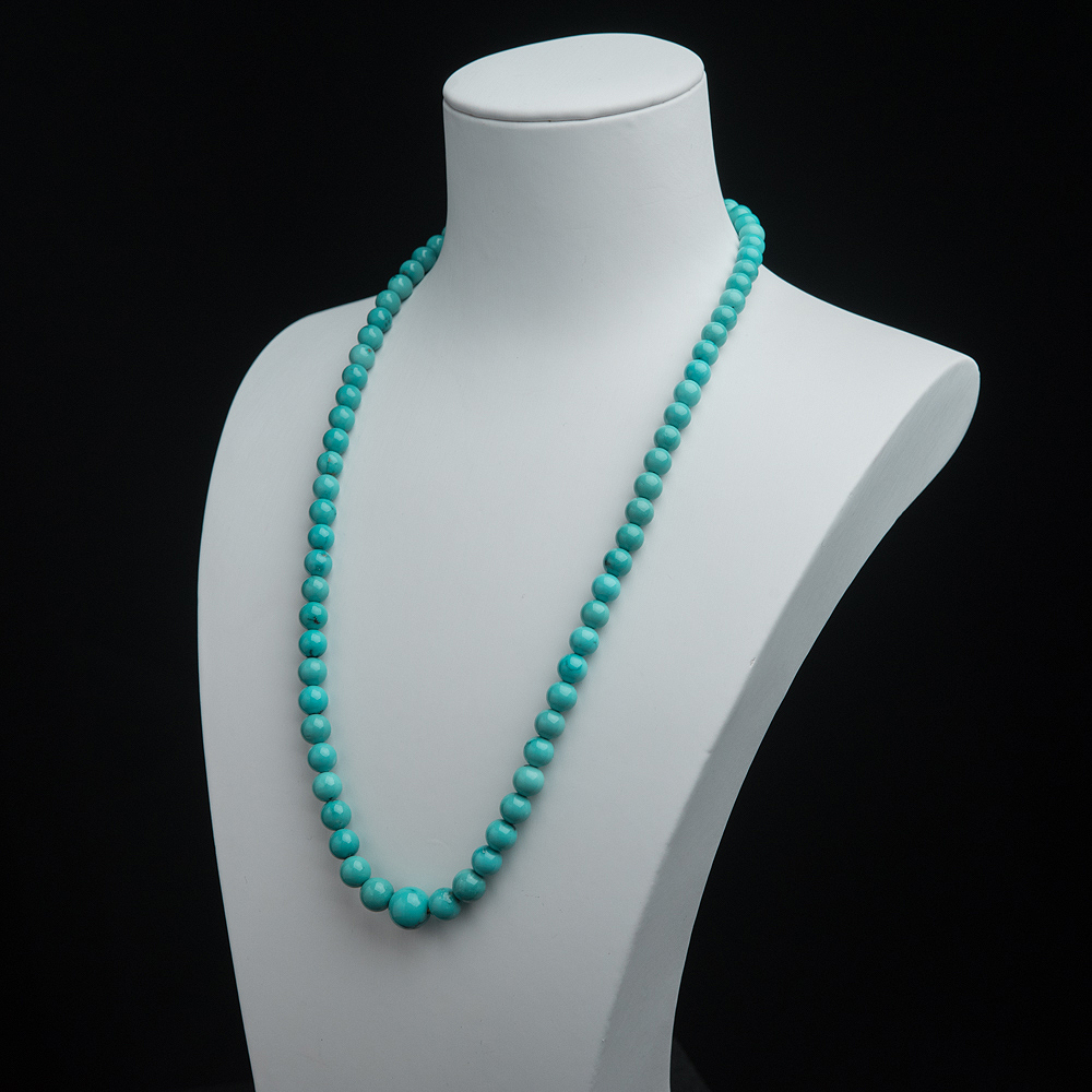 高瓷铁线蓝绿松石项链-红掌柜