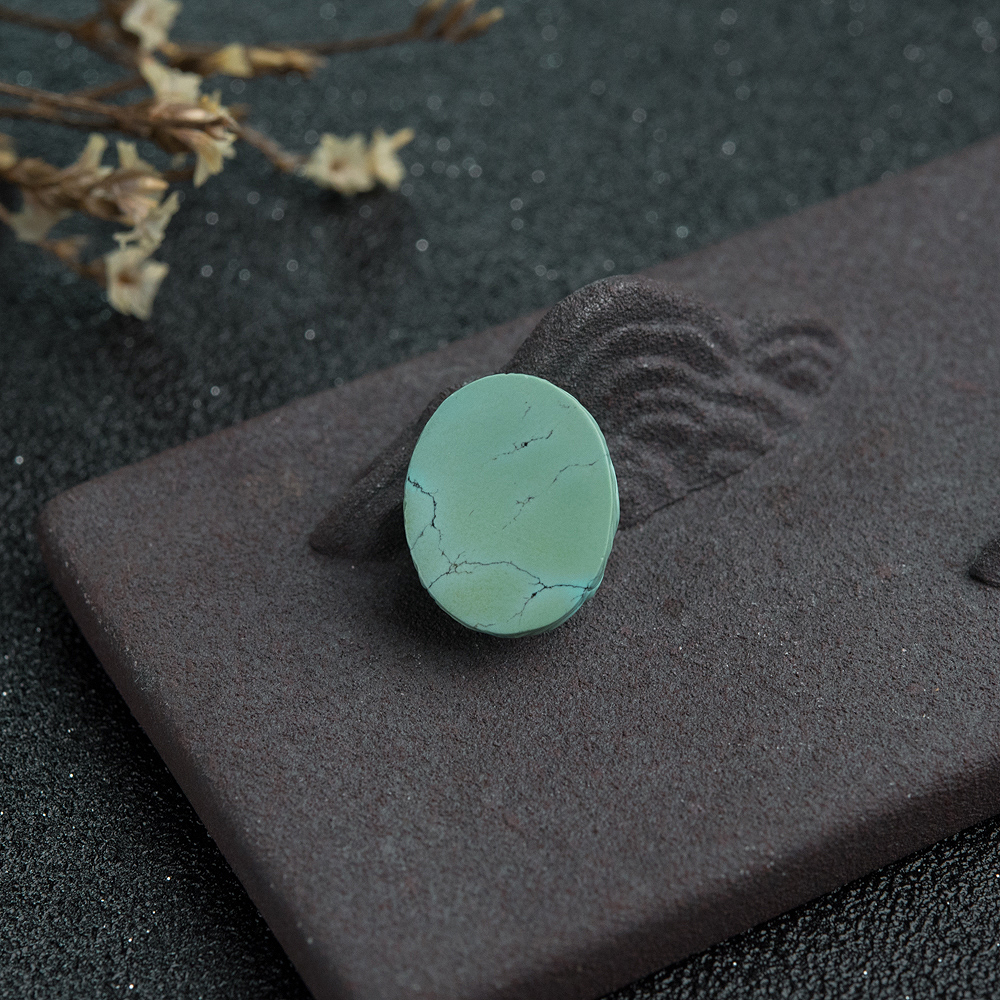 绿松石龙头戒面-红掌柜