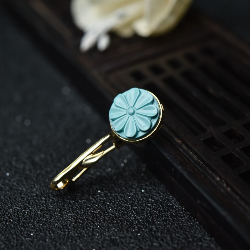绿松石花吊坠/胸针两用款-红掌柜