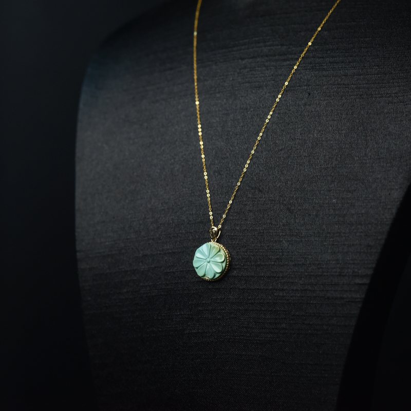 天然绿松石花项链-红掌柜