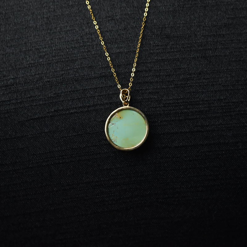 天然蓝绿绿松石花项链-红掌柜