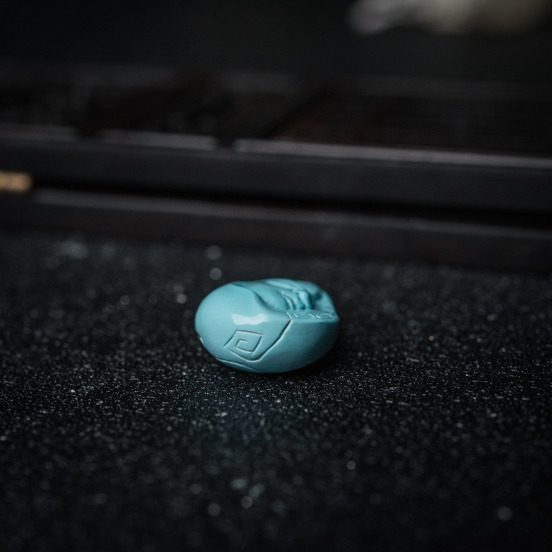 天然绿松石观音吊坠-红掌柜