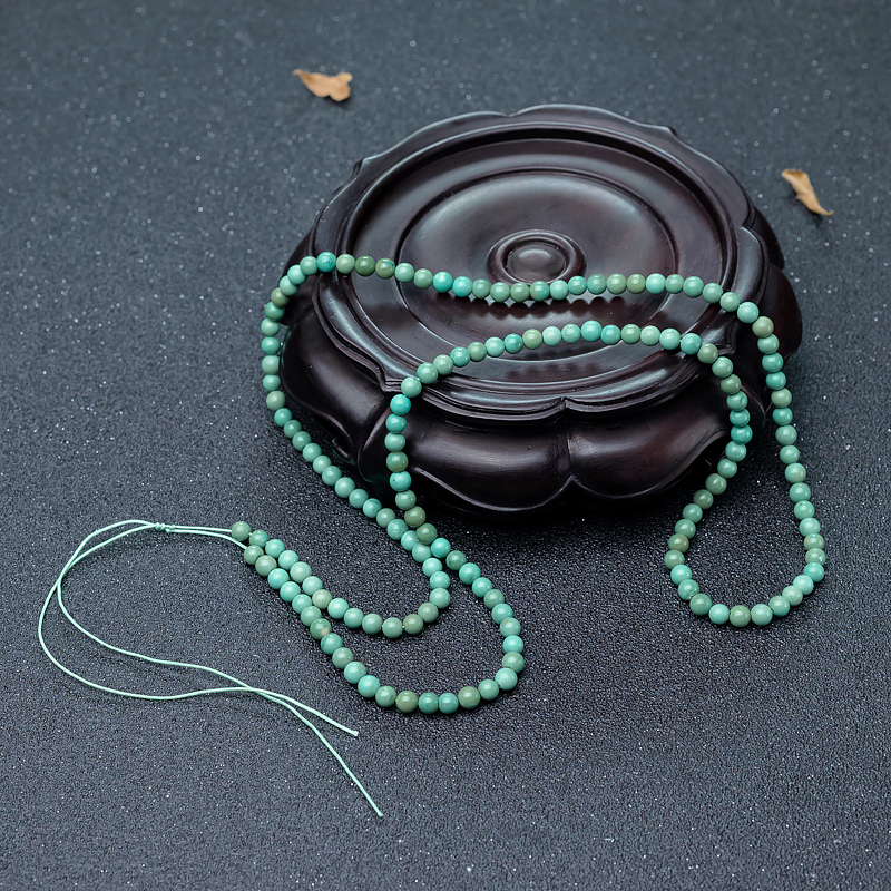 4.5mm高瓷铁线绿松石珠链-红掌柜