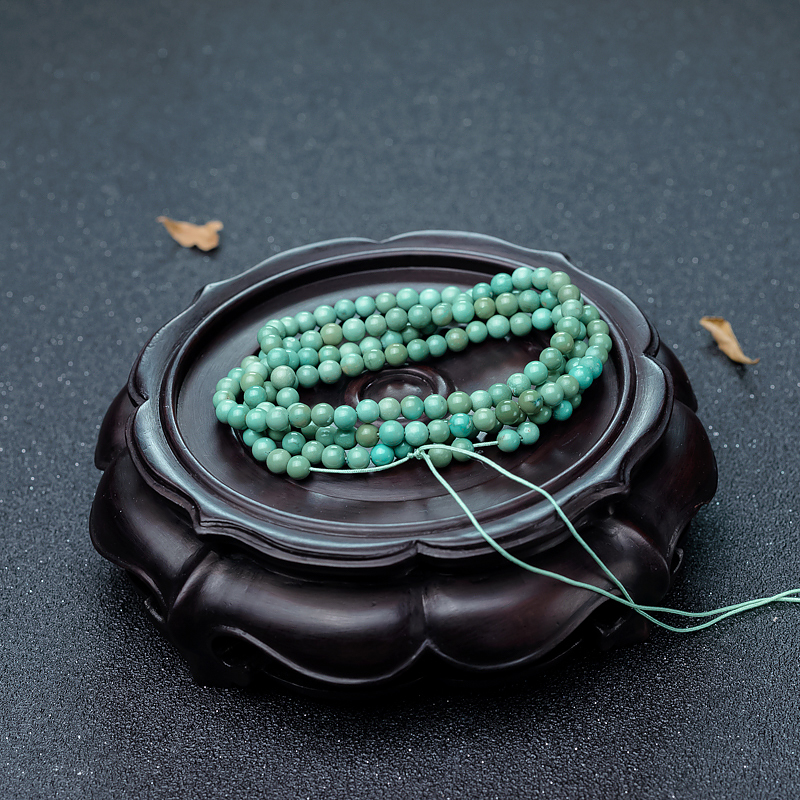 4.5mm蓝绿绿松石珠链-红掌柜
