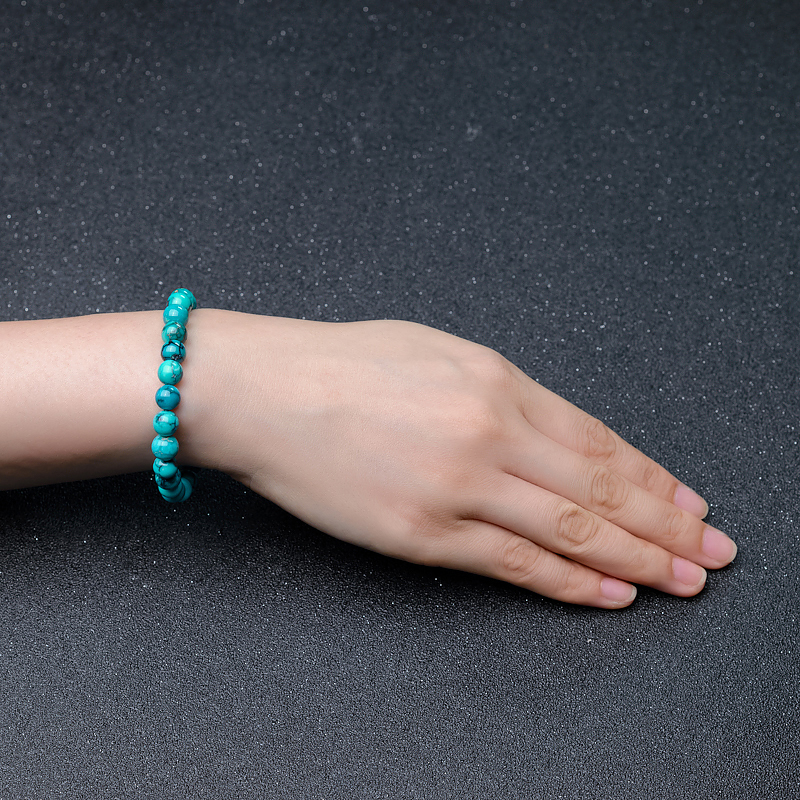 高瓷铁线绿松石手串-红掌柜