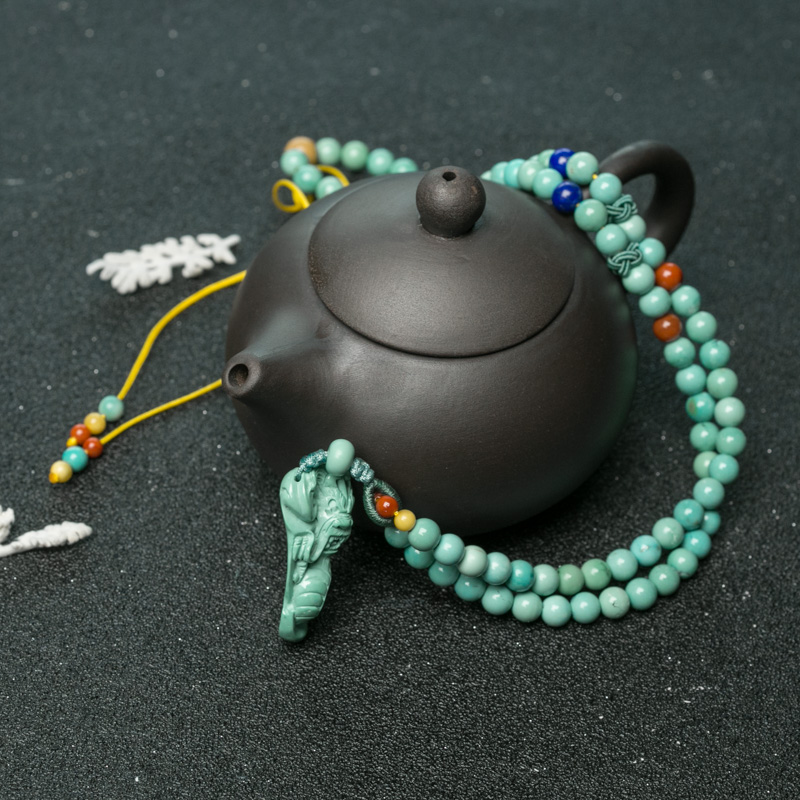 高瓷铁线绿松石龙项链-红掌柜