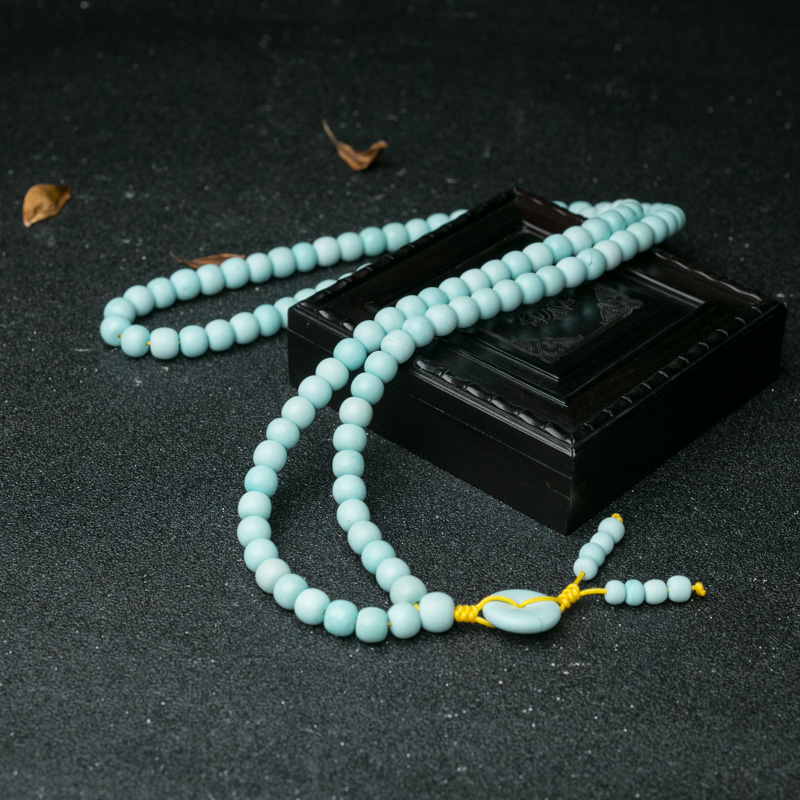 中高瓷浅蓝绿松石苹果珠108佛珠-红掌柜