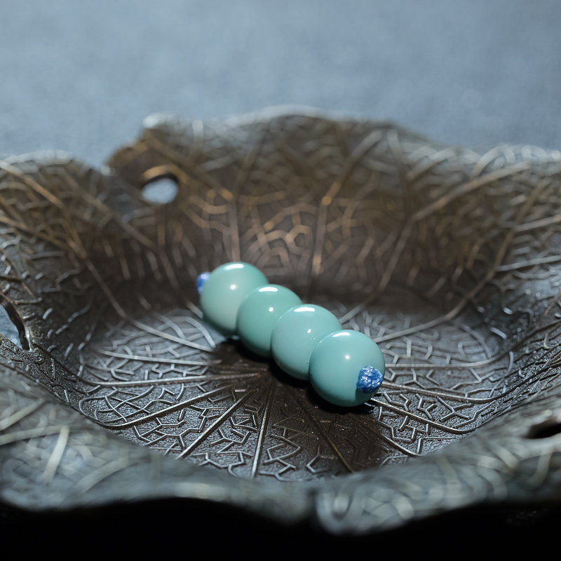 铁线蓝绿绿松石桶珠配件-红掌柜