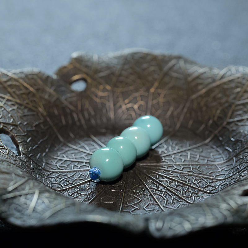 高瓷蓝绿绿松石桶珠配件-红掌柜