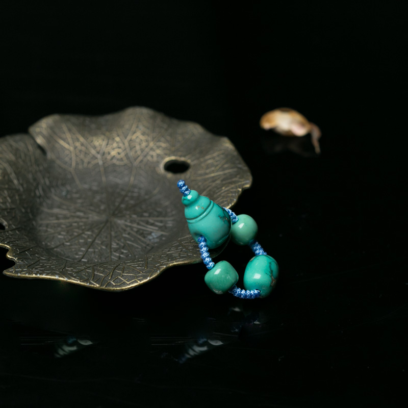 湖北高瓷铁线蓝绿松石套装-红掌柜