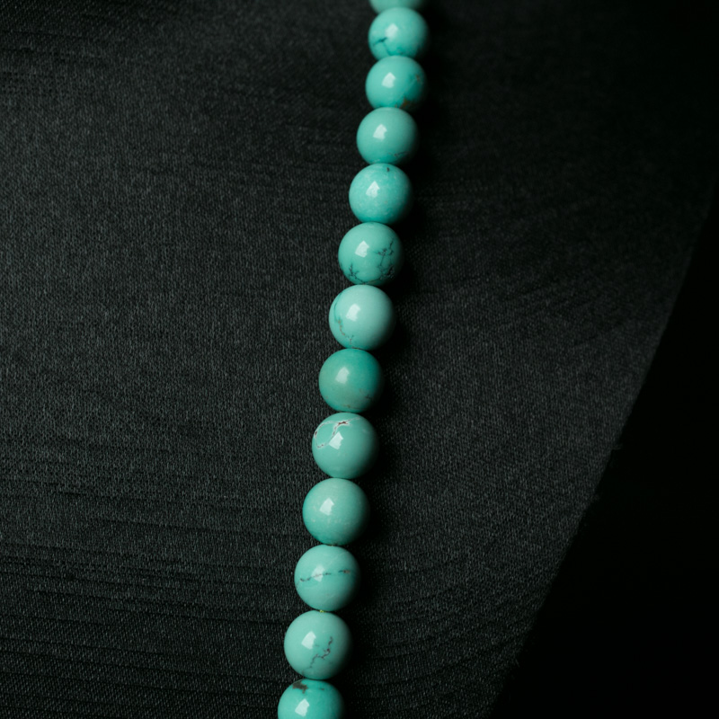 湖北天然中高瓷铁线绿松石108佛珠-红掌柜