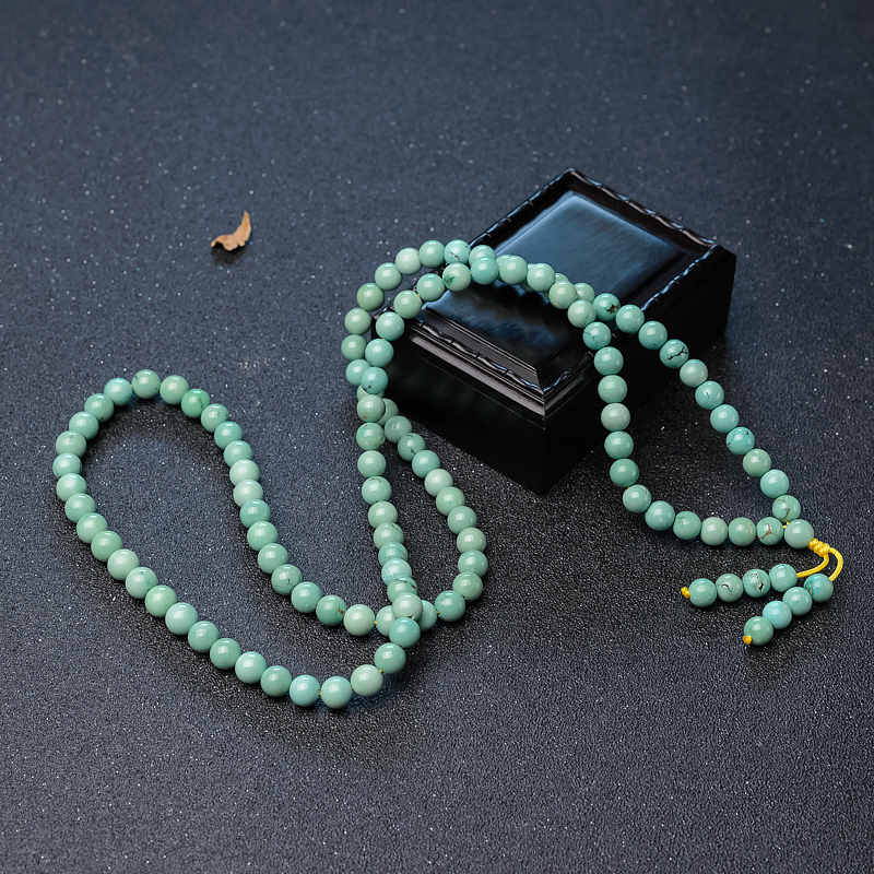 蓝绿松石108佛珠-红掌柜