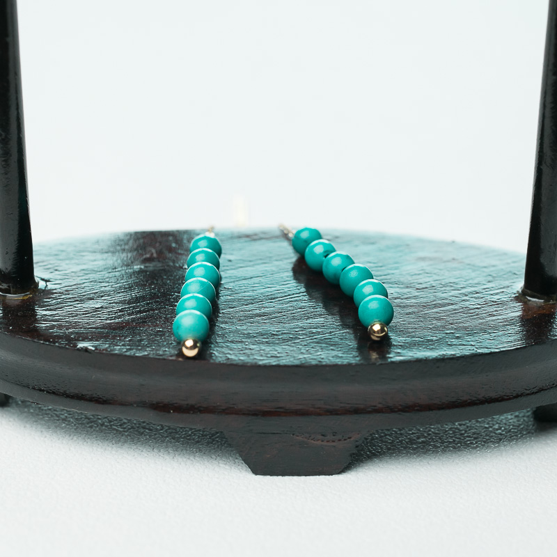 天然绿松石耳线-红掌柜