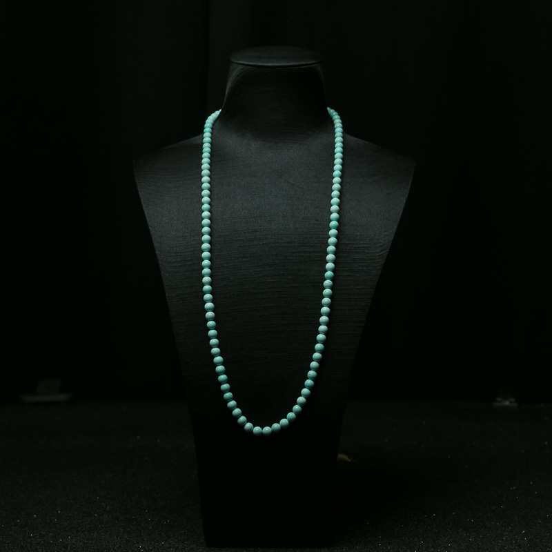 中高瓷铁线浅蓝绿松石108佛珠-红掌柜