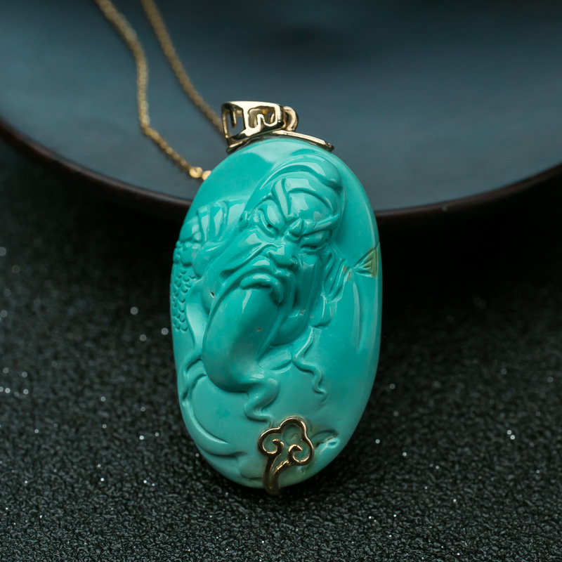 绿松石关公项链-红掌柜