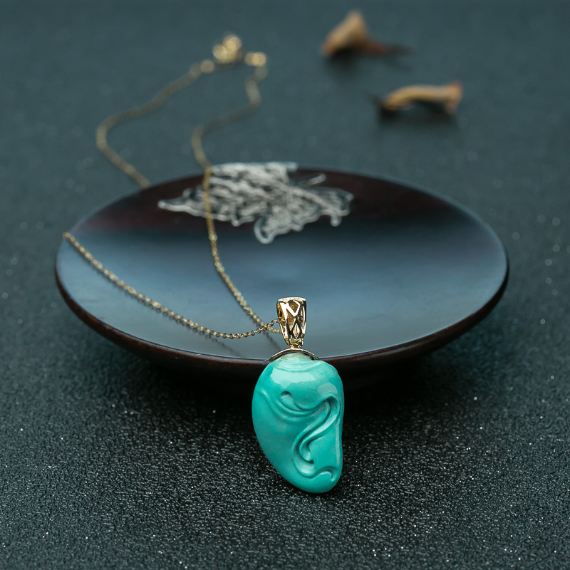 高瓷绿松石少女项链-红掌柜